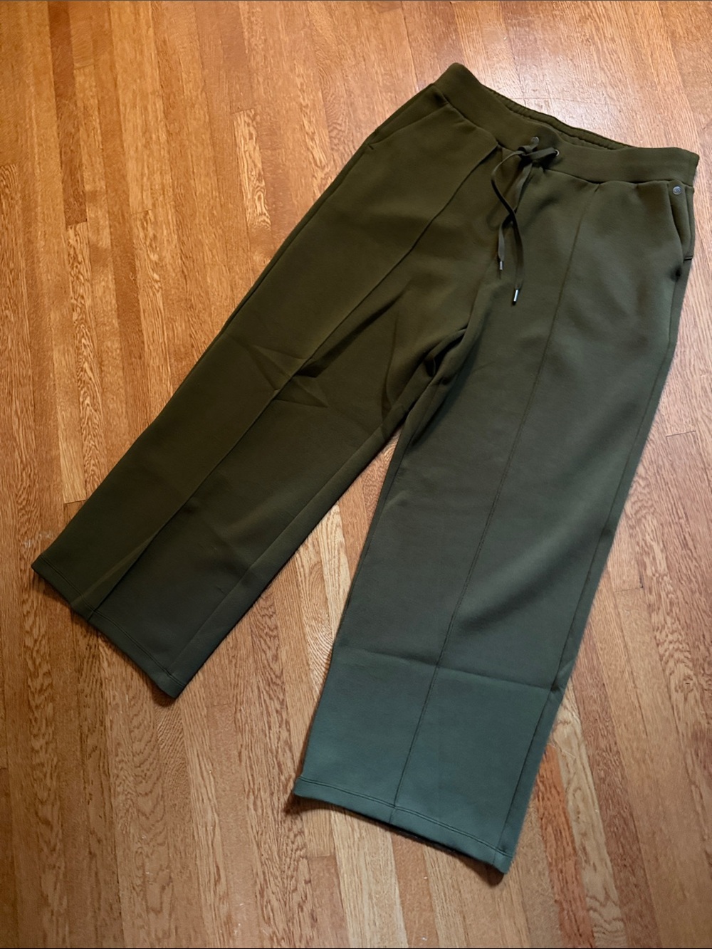 CALIA women’s Olive Green wide leg Drawstring Pants size large